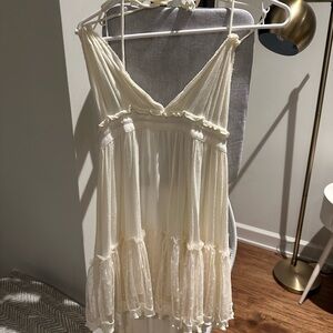 Cream Women's Flowy Beach Dress